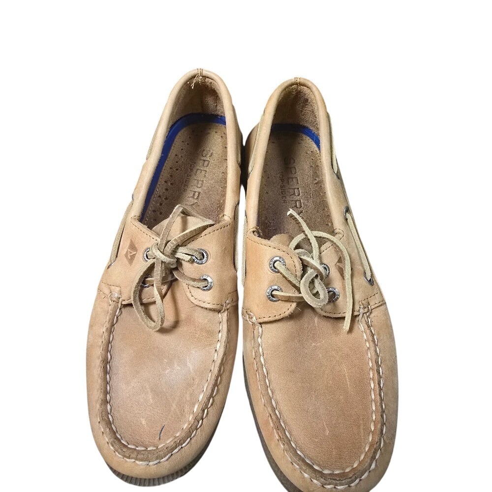 Sperry Top-Sider Mens Tan Leather Boat Shoes Moc Toe Loafers Project